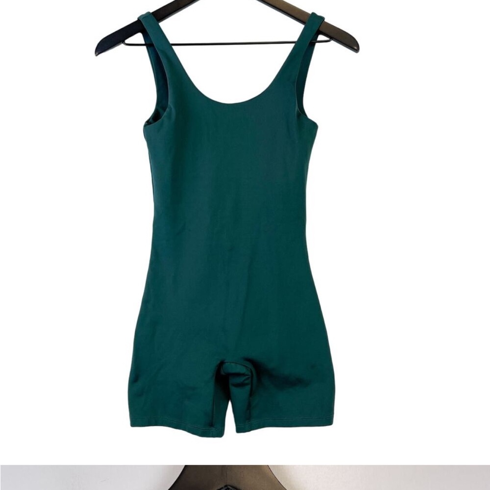 Girlfriend Collective XS Green Bike Unitard Bodysuit Fitted